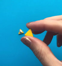 Load image into Gallery viewer, Nine Angels Yellow triangle clay studs