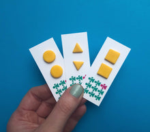Load image into Gallery viewer, Nine Angels Yellow triangle clay studs